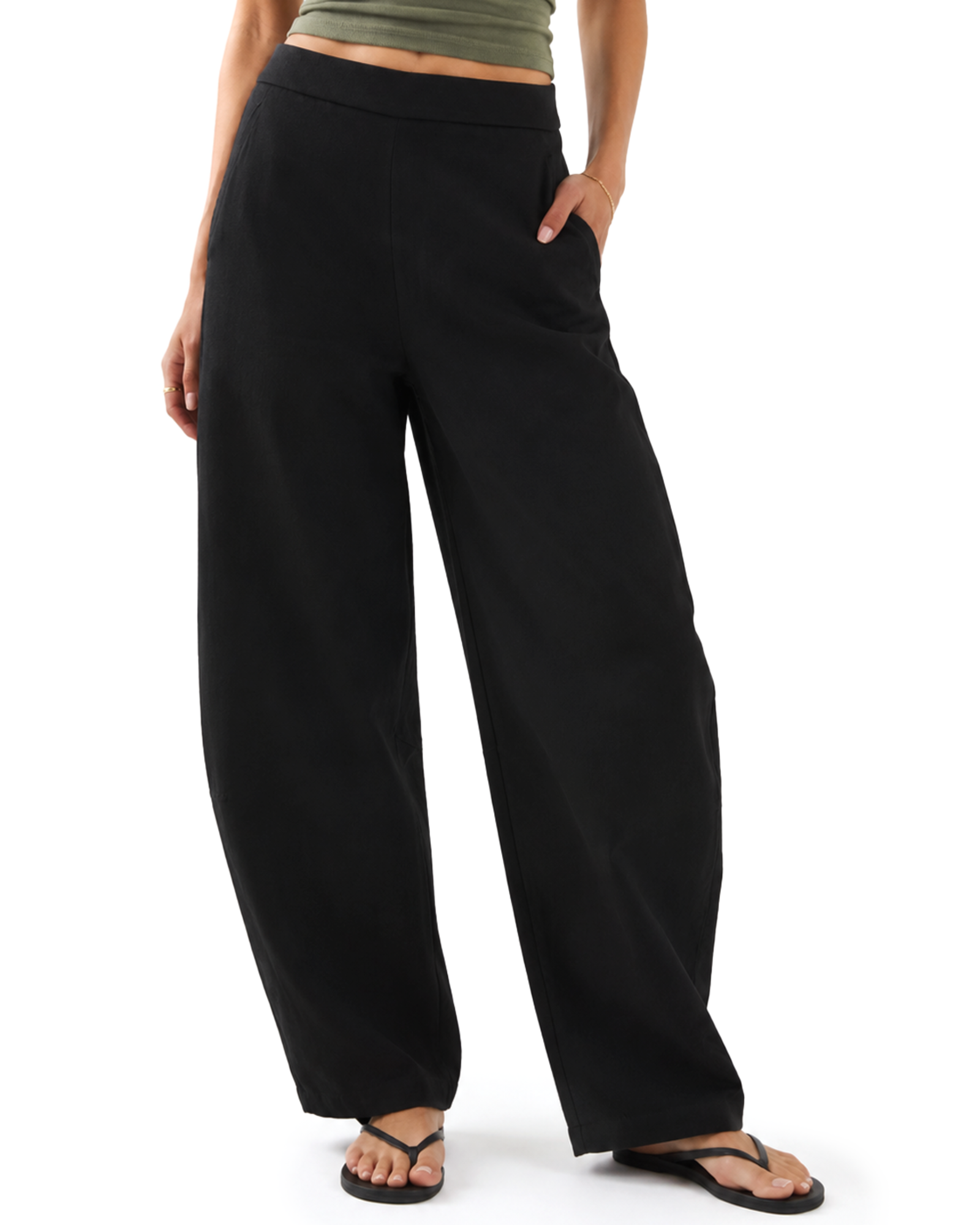 Tall Women's Cotton Stretch Barrel Leg Pants