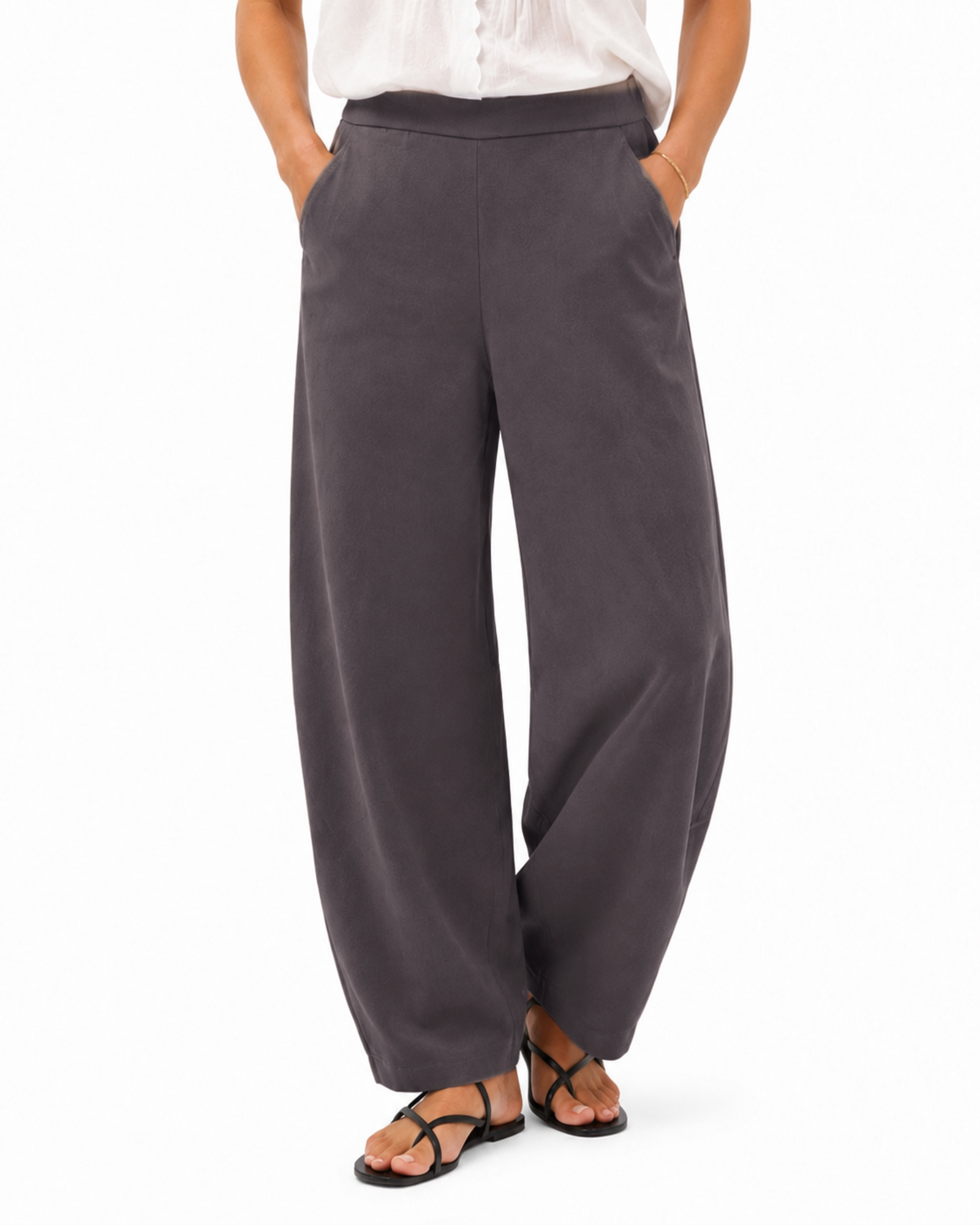 Tall Women's Cotton Stretch Barrel Leg Pants