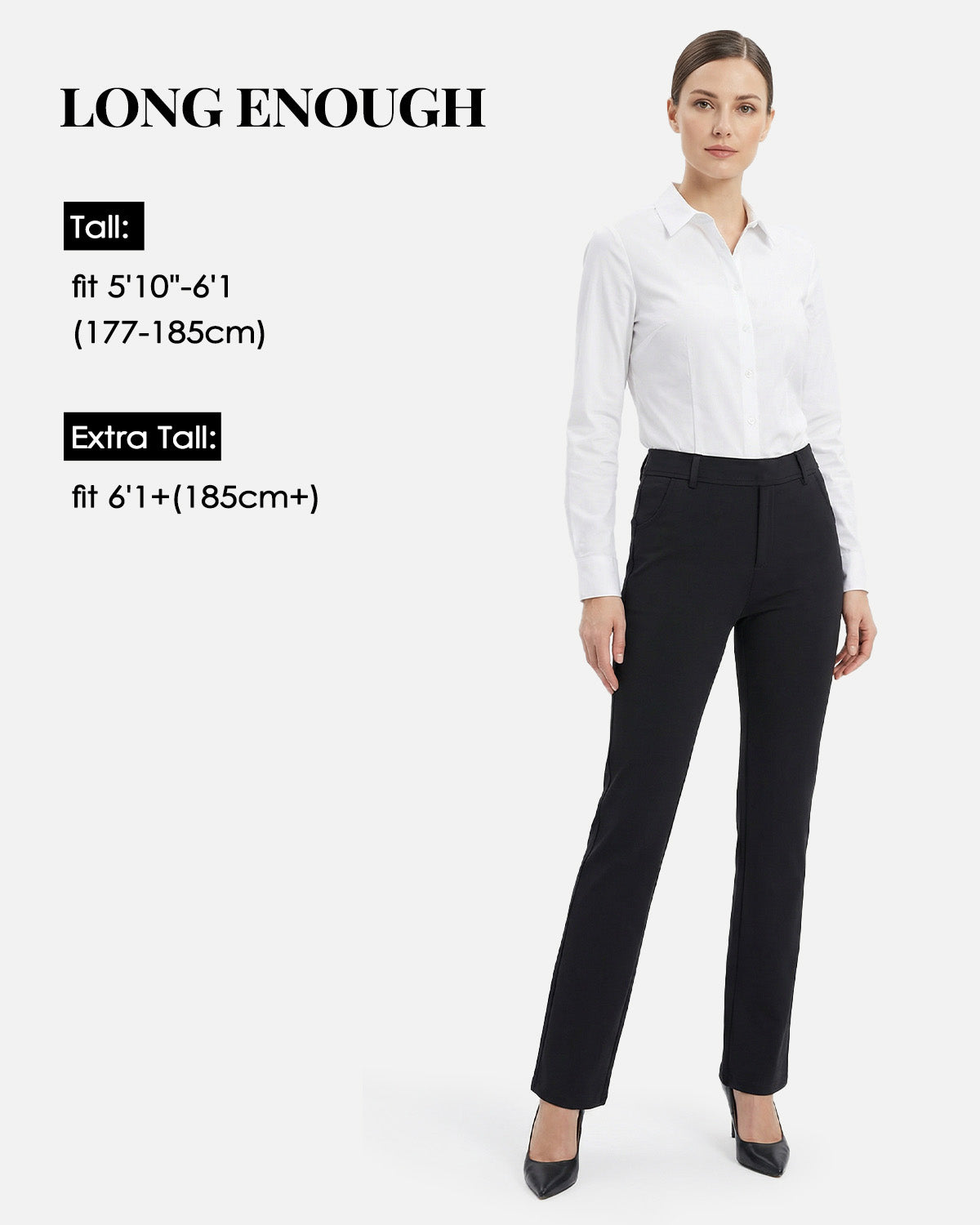 Tall Women's Stretch Slim Straight Dress Pants