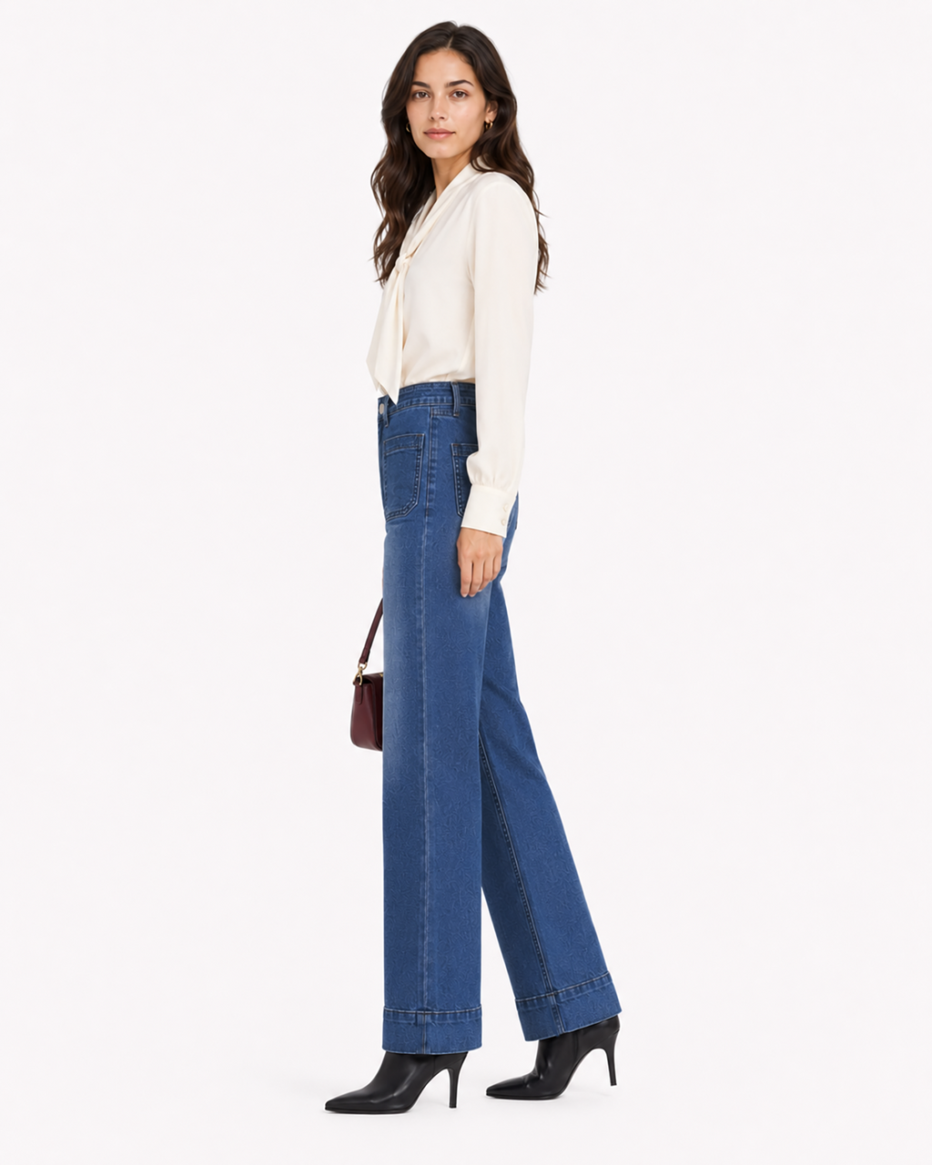 Tall Women's High Waist Wide Leg Jeans 32/34 Inseam