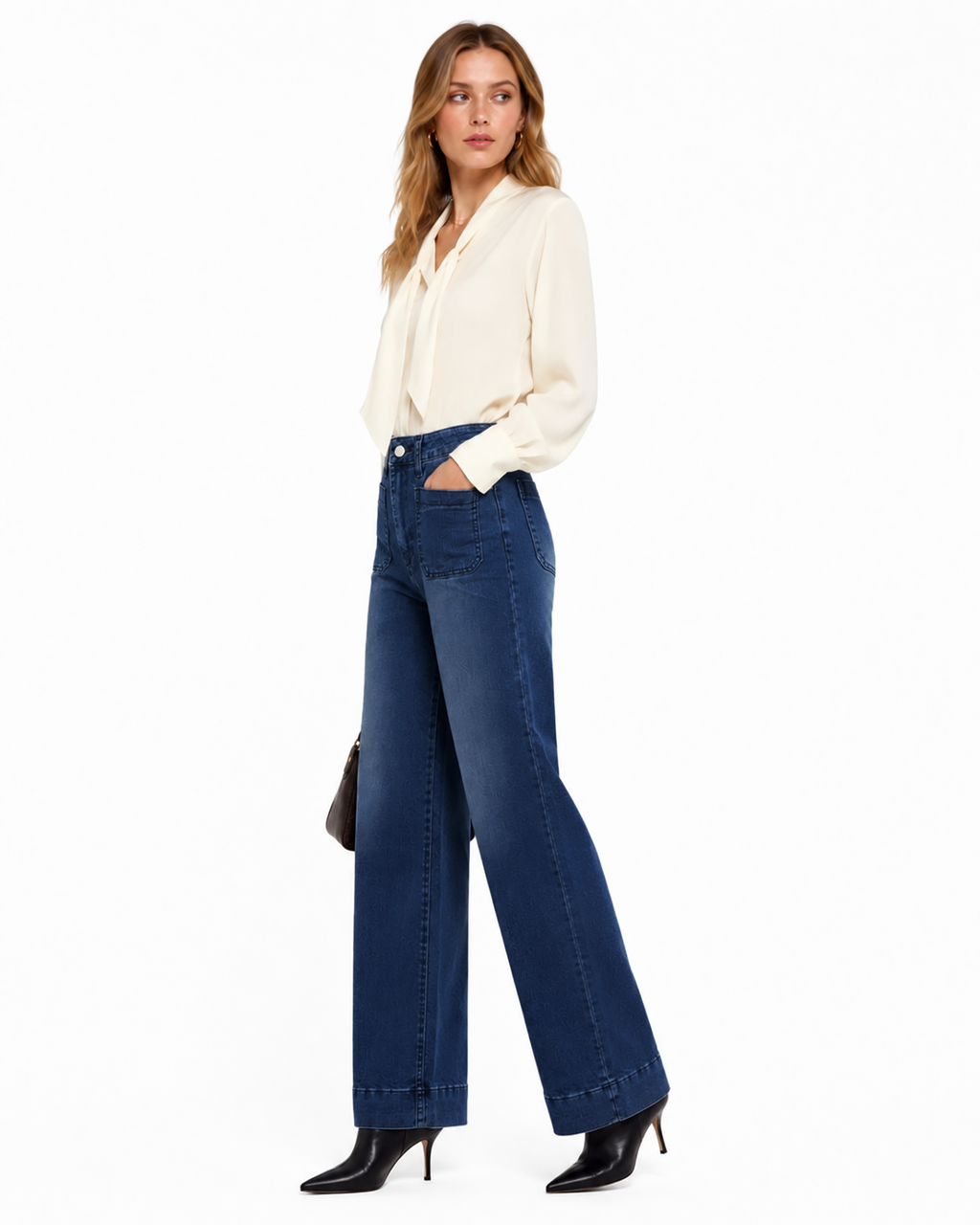 Tall Women's High Waist Wide Leg Jeans 32/34 Inseam