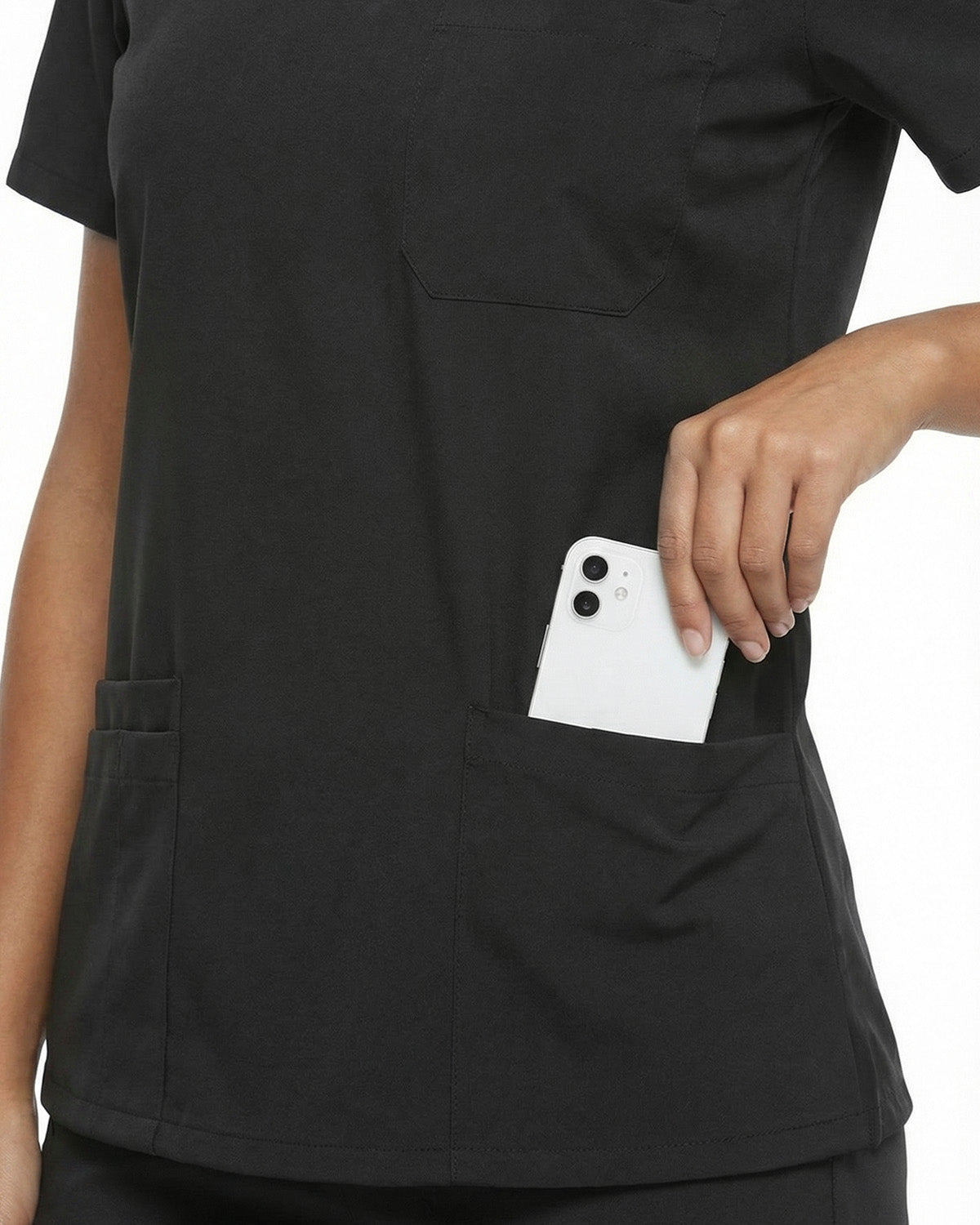 Tall Women's Scrubs Set with V Neck Top & Straight Leg Pants