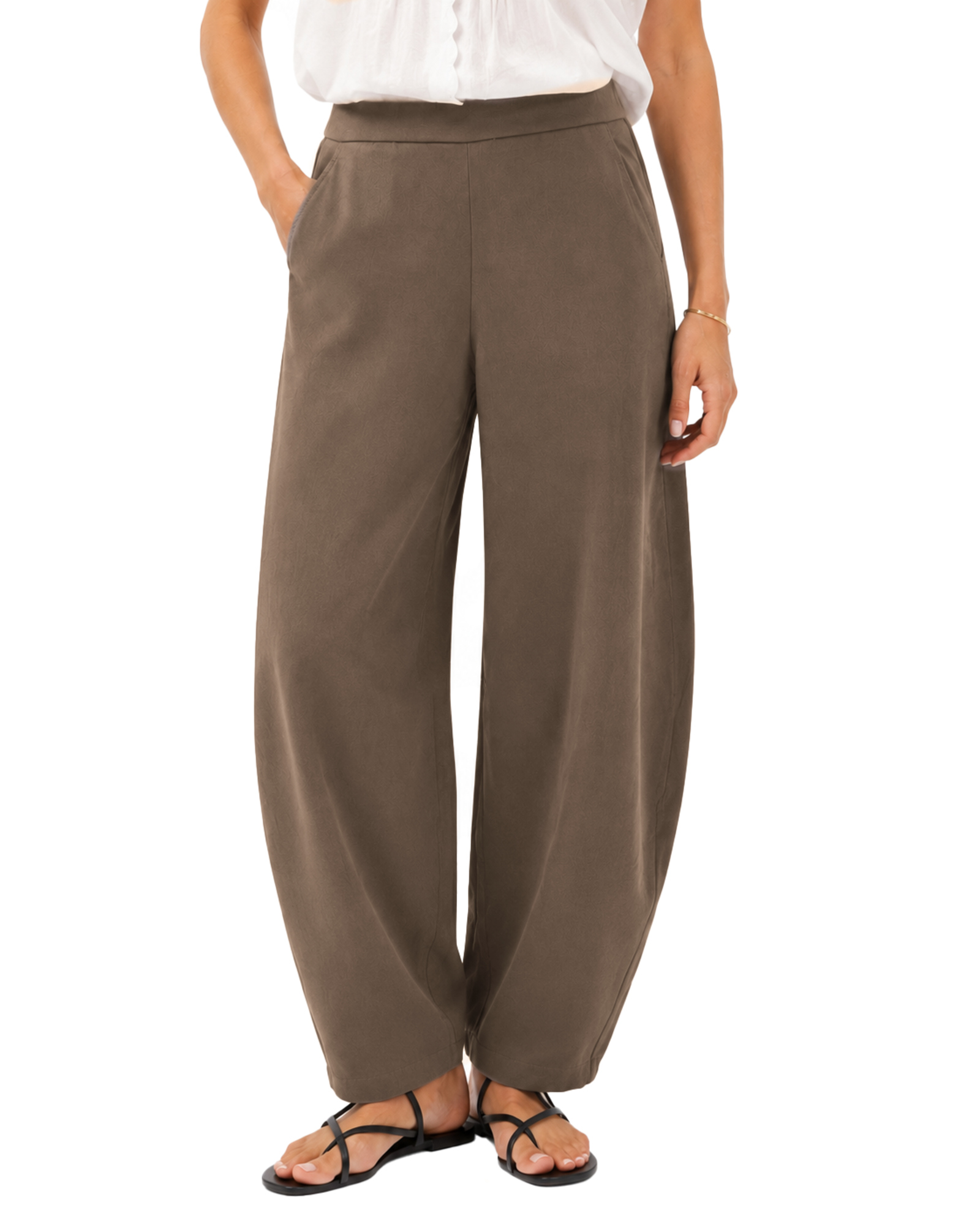 Tall Women's Cotton Stretch Barrel Leg Pants