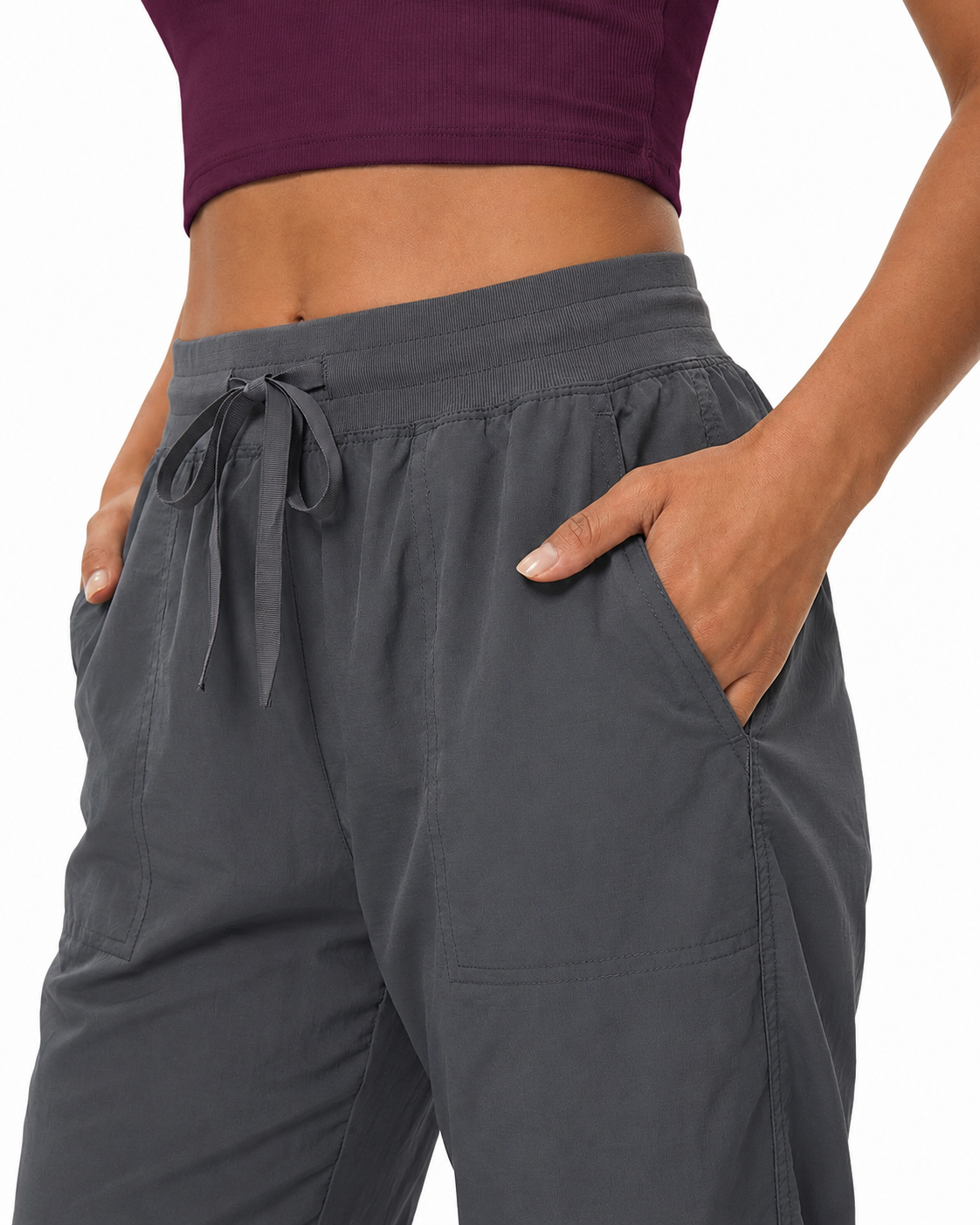 Tall Women's Quick Dry Ruched Hiking Joggers with Pockets