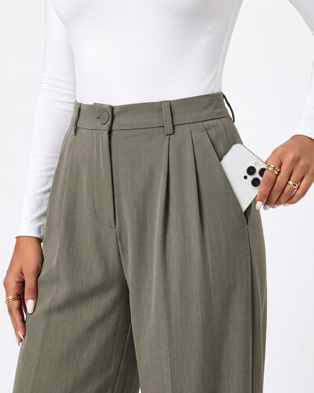 Zylioo Tall Women’s Wide Leg Dress Pants with Pockets