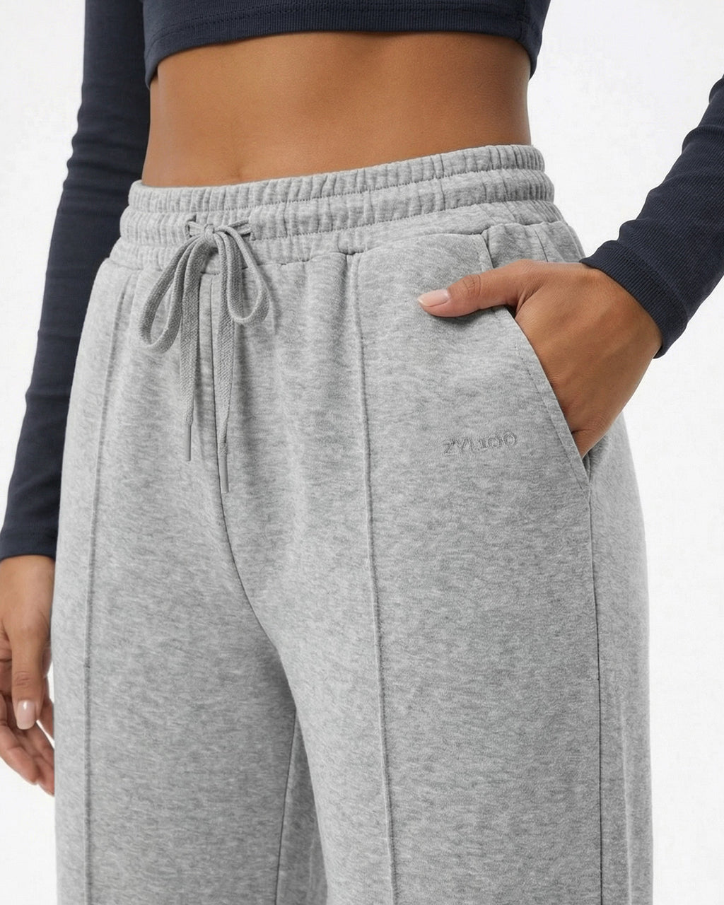 Tall Women's Wide Leg Sweatpants with Front Seam