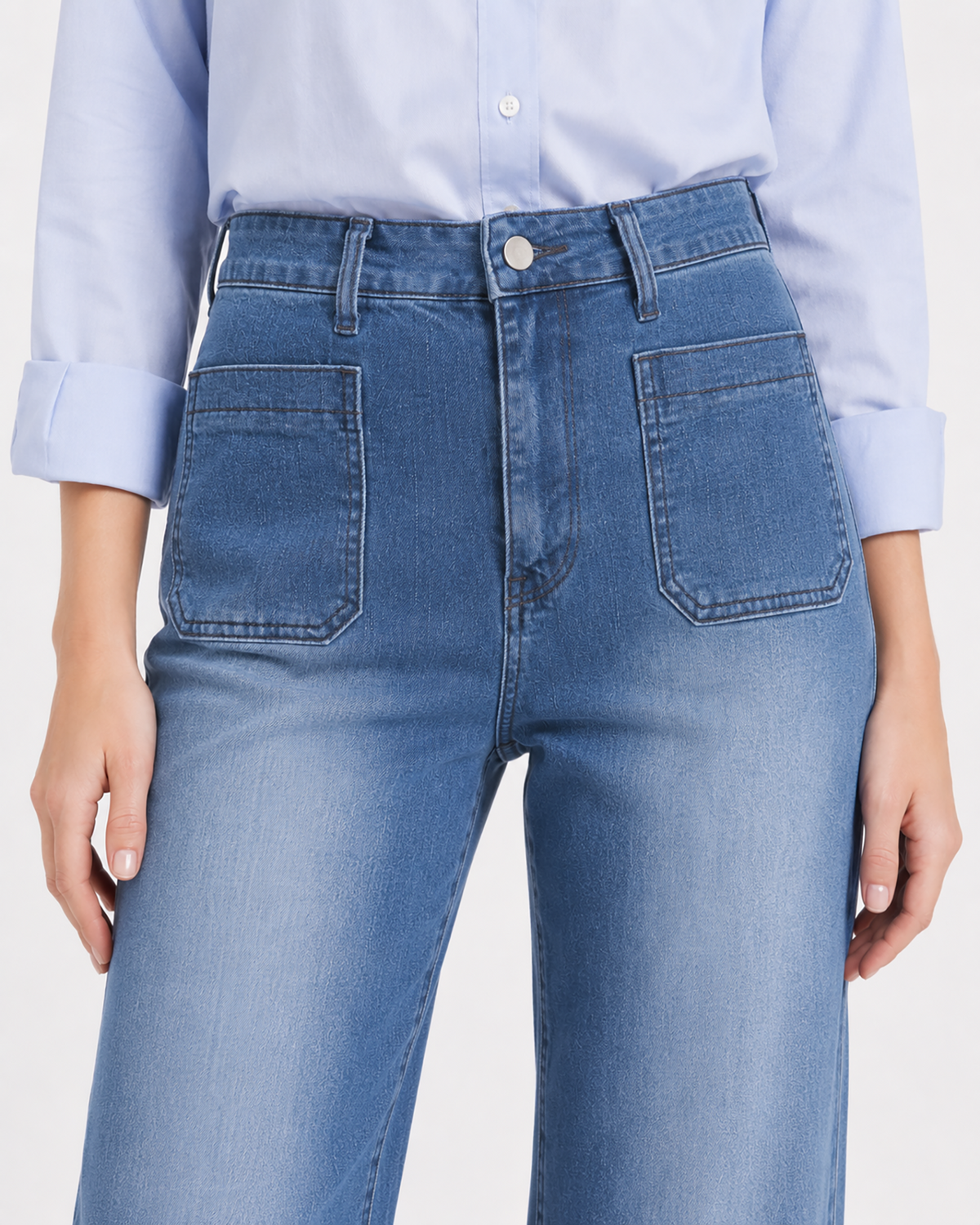 Tall Women's High Waist Wide Leg Jeans 32/34 Inseam