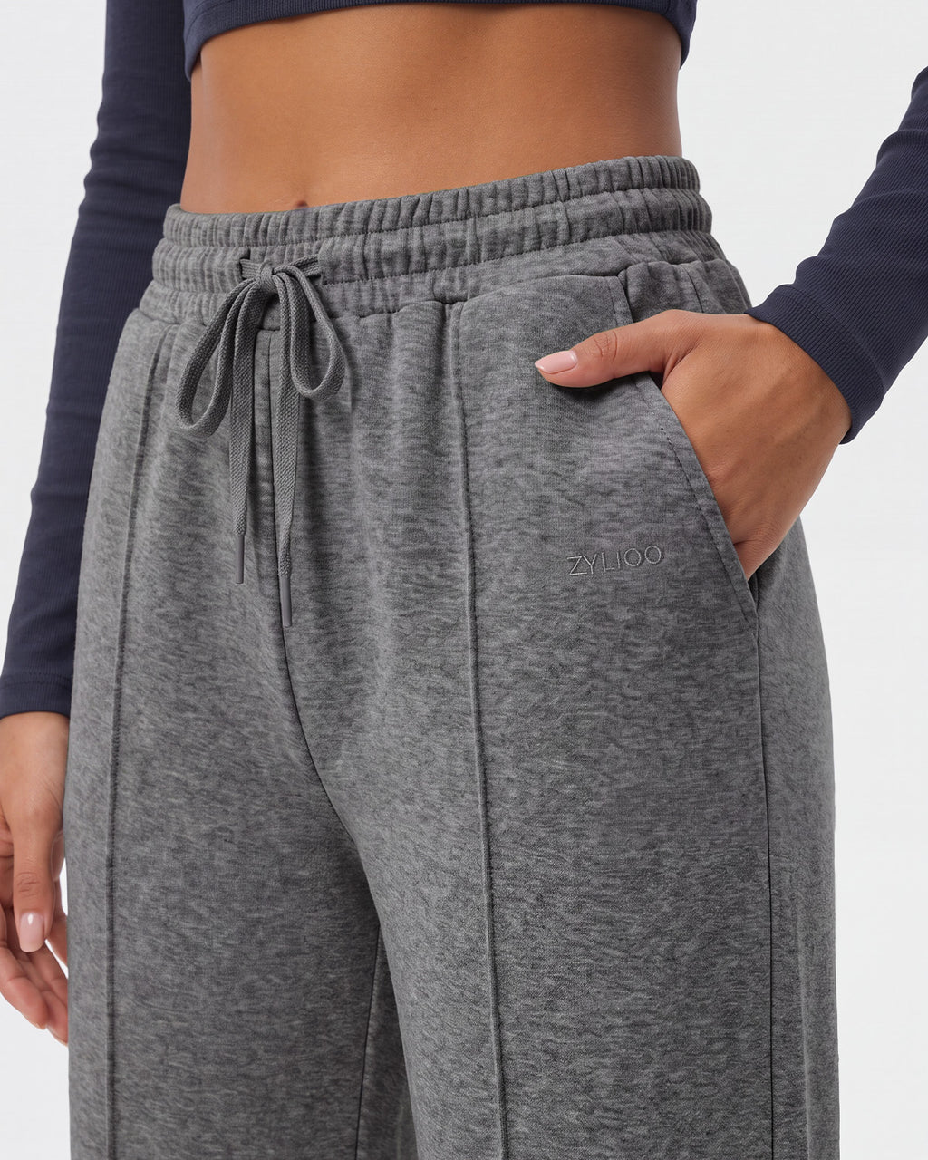 Tall Women's Wide Leg Sweatpants with Front Seam