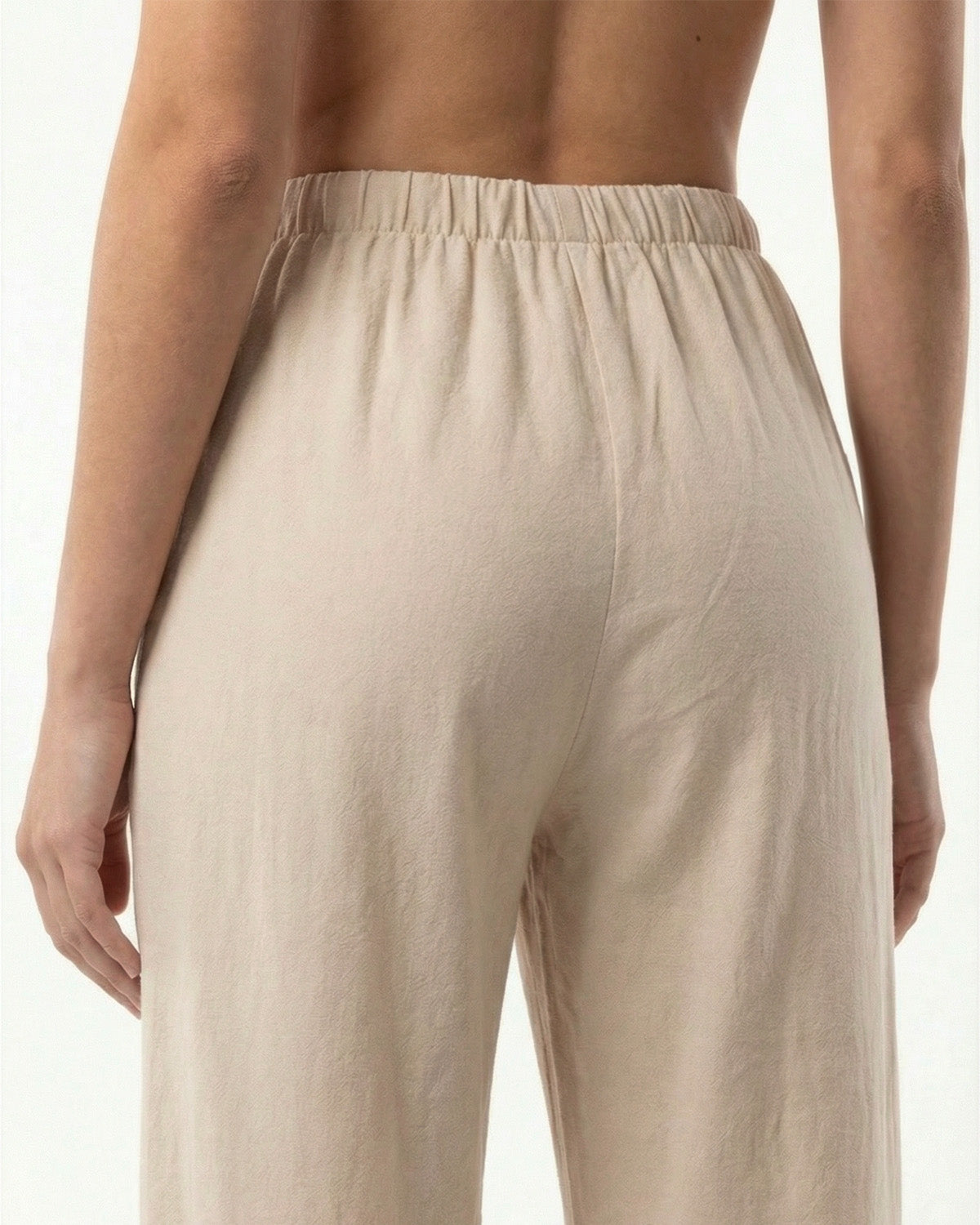 Tall Women's Drawstring Straight Leg Linen Pants