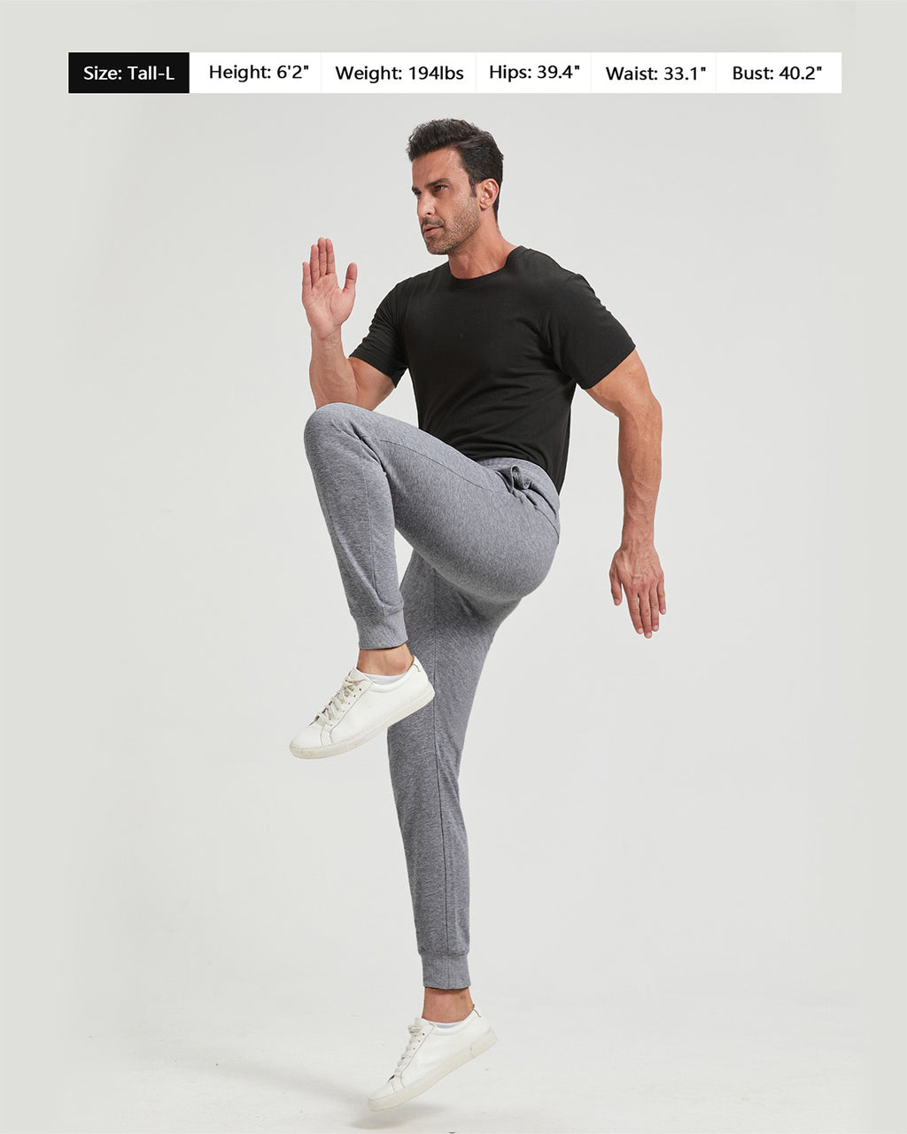 Zylioo Tall Men's Jogger Sweatpants 34"/36" Inseam with Ribbed Cuffs