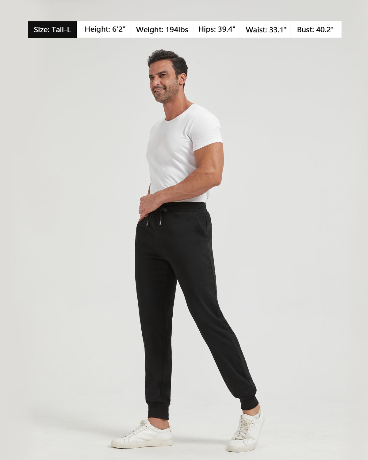 Zylioo Tall Men's Jogger Sweatpants 34"/36" Inseam with Ribbed Cuffs