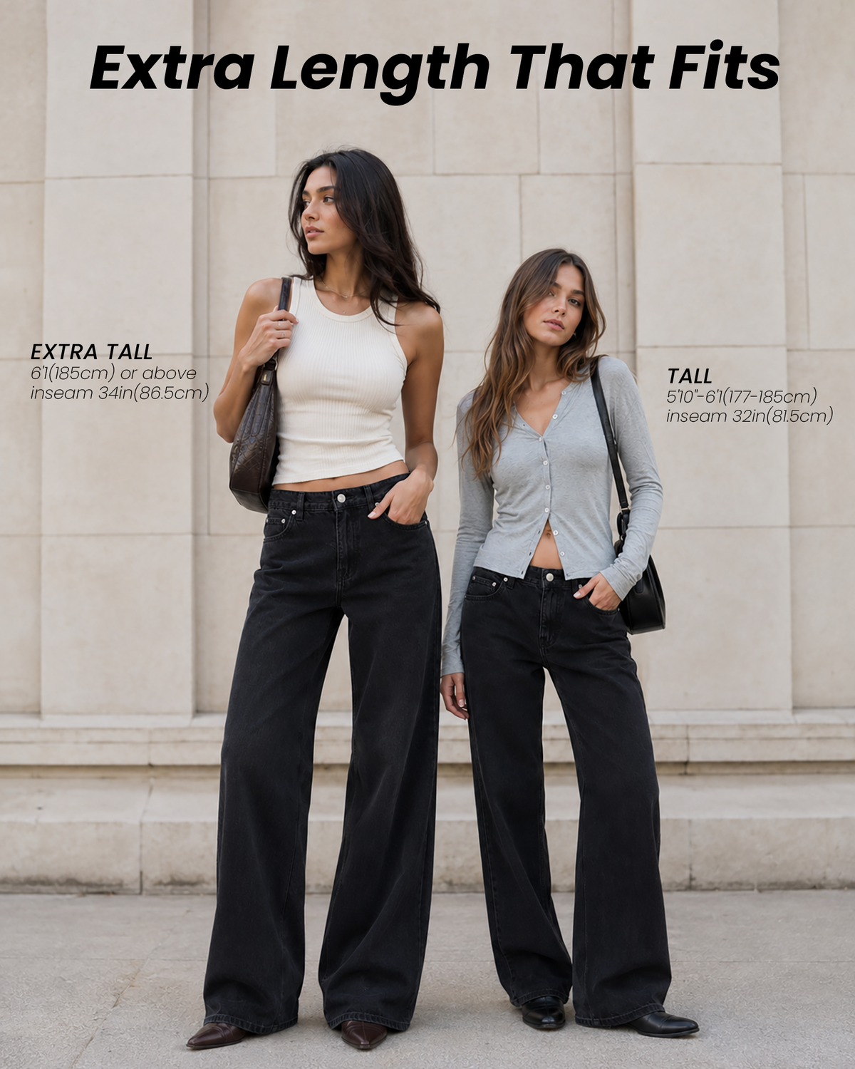 Tall Women's Baggy Wide Leg Jeans 32/34 Inseam