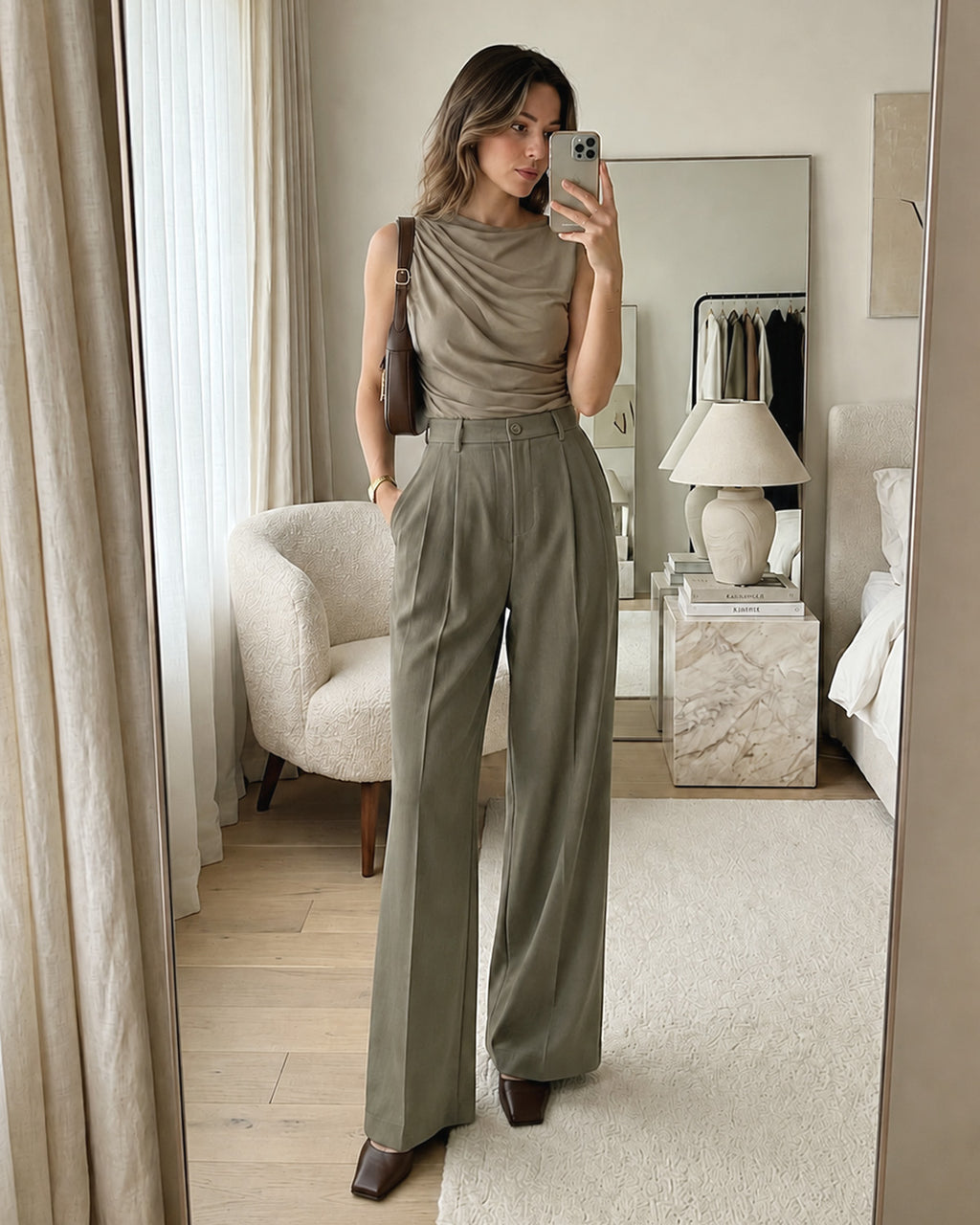 Zylioo Tall Women’s Wide Leg Dress Pants with Pockets