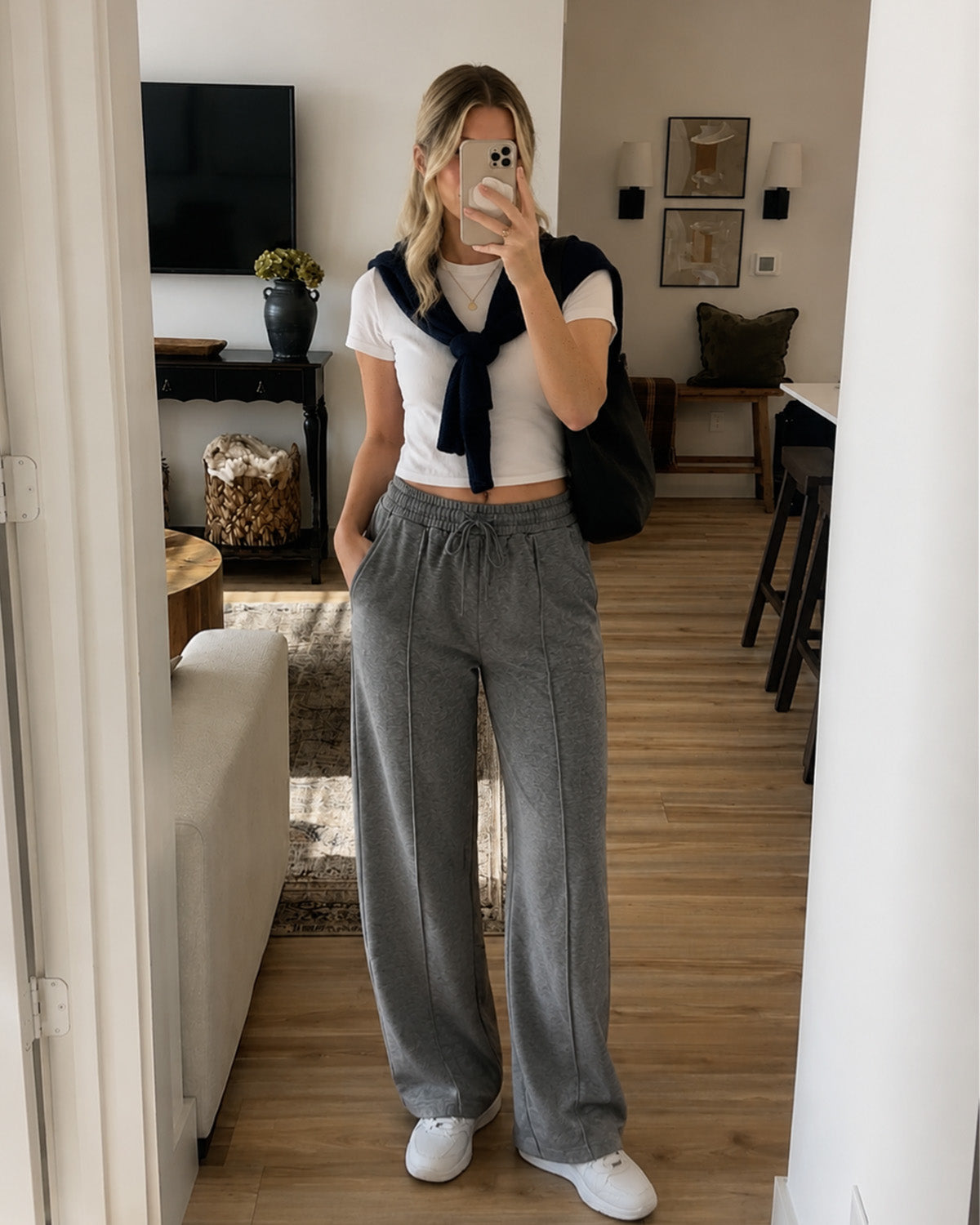 Tall Women's Wide Leg Sweatpants with Front Seam