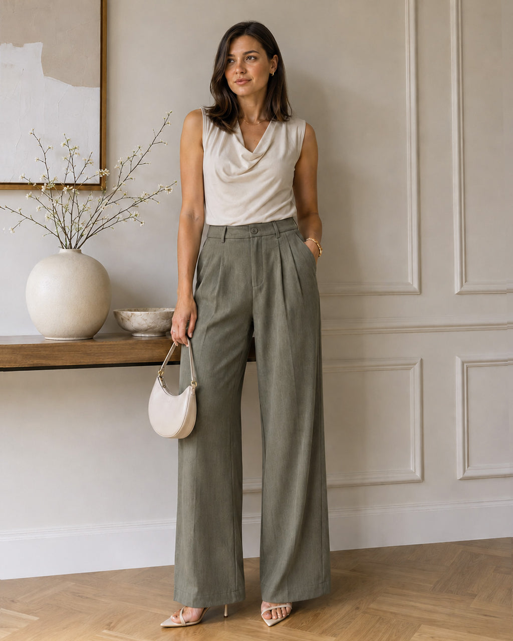 Zylioo Tall Women’s Wide Leg Dress Pants with Pockets