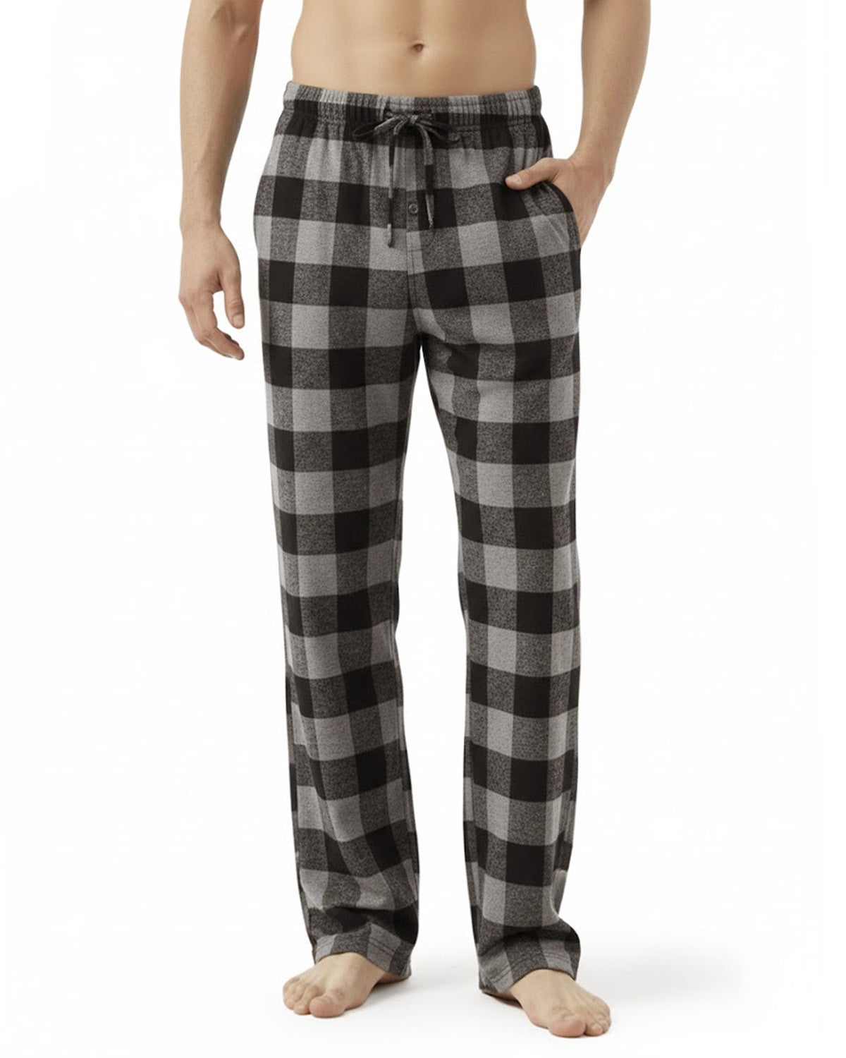 Tall Men's Pajama Pants with Pockets & Button Fly