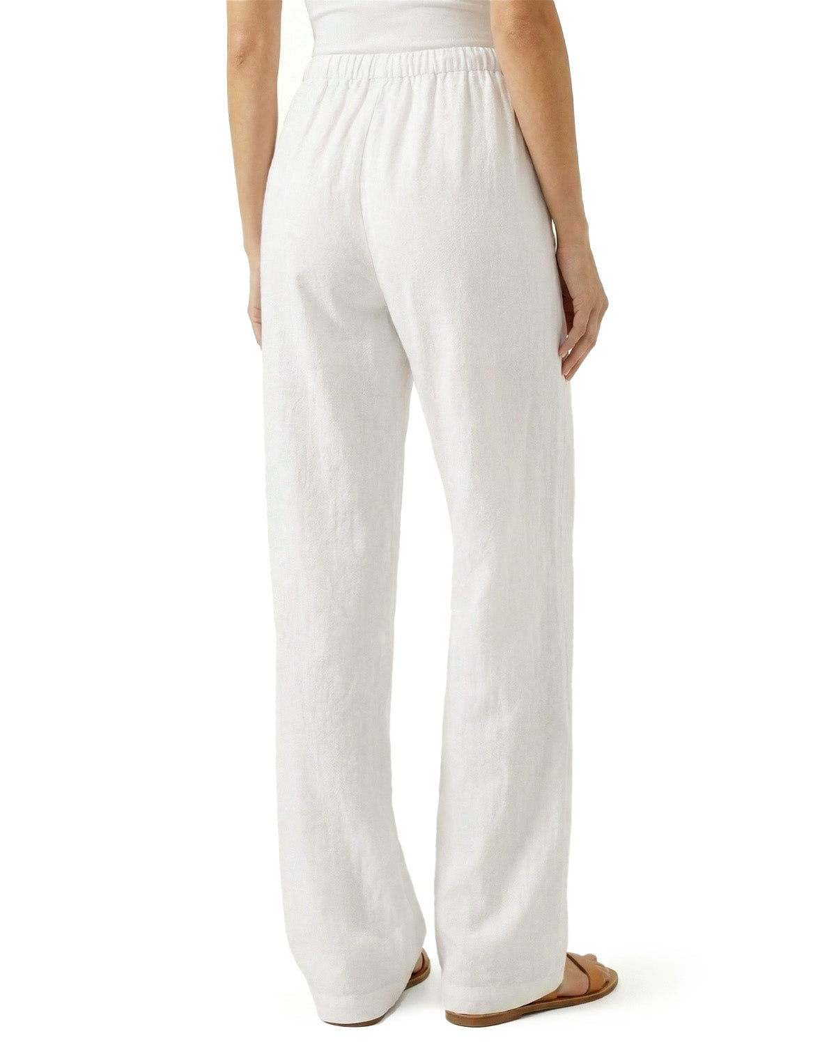 Tall Women's Drawstring Straight Leg Linen Pants