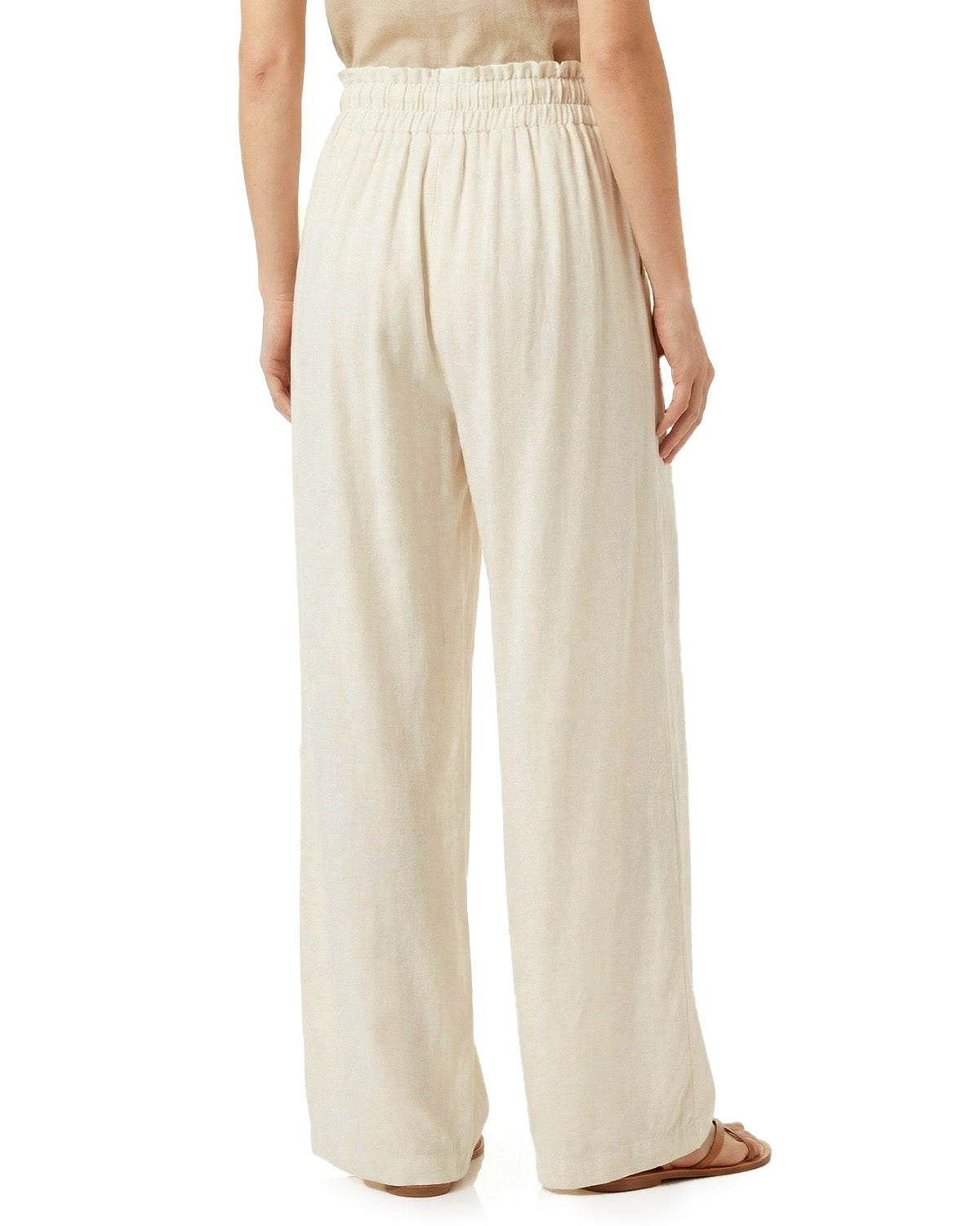 Tall Women's Paperbag Waist Linen Wide Leg Pants