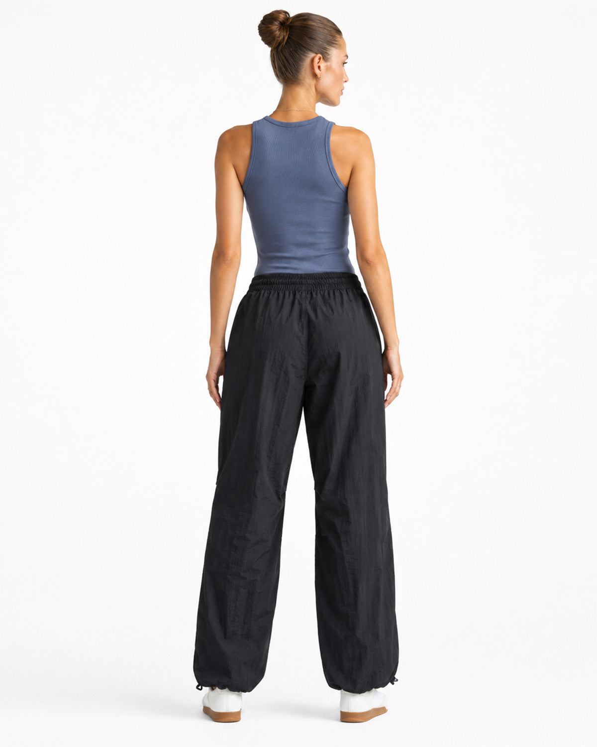 Tall Women's Baggy Parachute Pants with Adjustable Hem