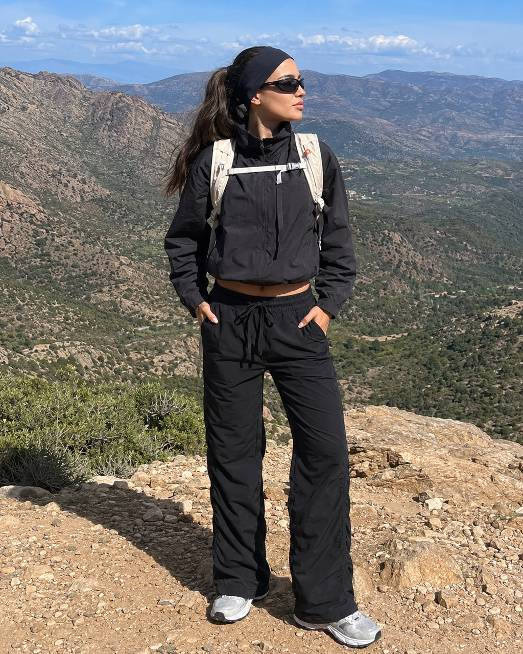 Tall Women's Quick Dry Ruched Hiking Joggers with Pockets