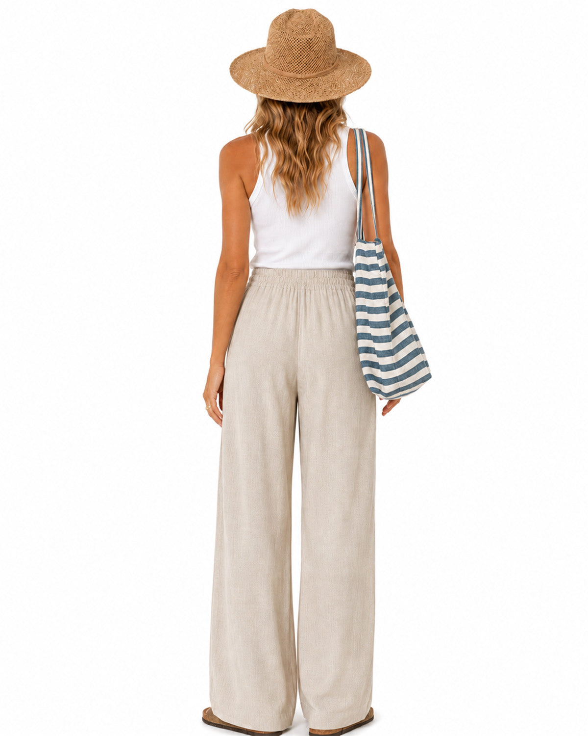 Women’s Tall Linen Wide Leg Pants with Pockets