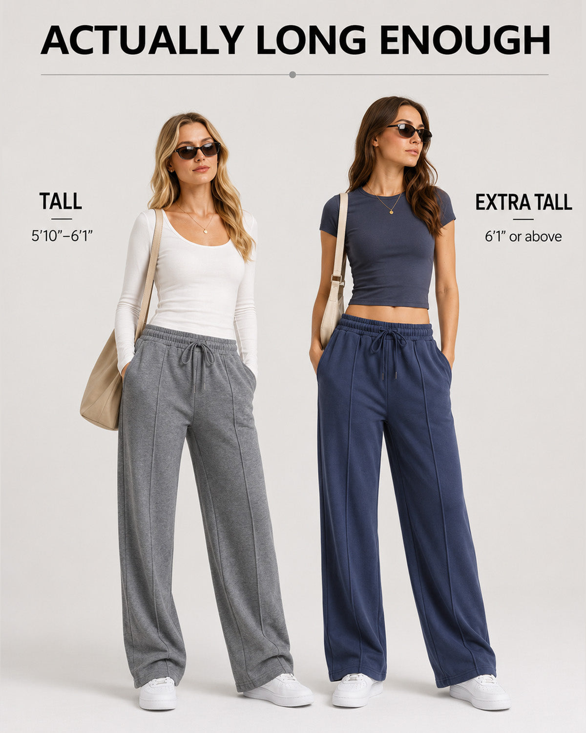 Tall Women's Wide Leg Sweatpants with Front Seam