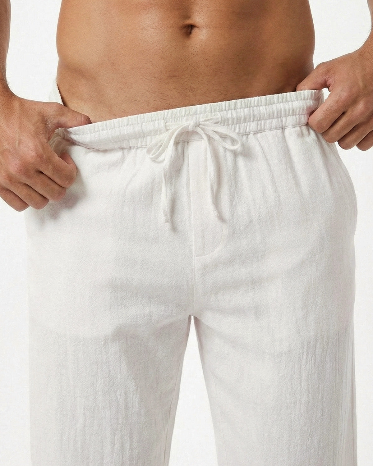 Tall Men's Linen Pants Straight Leg Relaxed Fit
