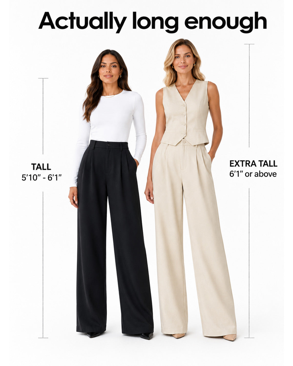 Zylioo Tall Women’s Wide Leg Dress Pants with Pockets
