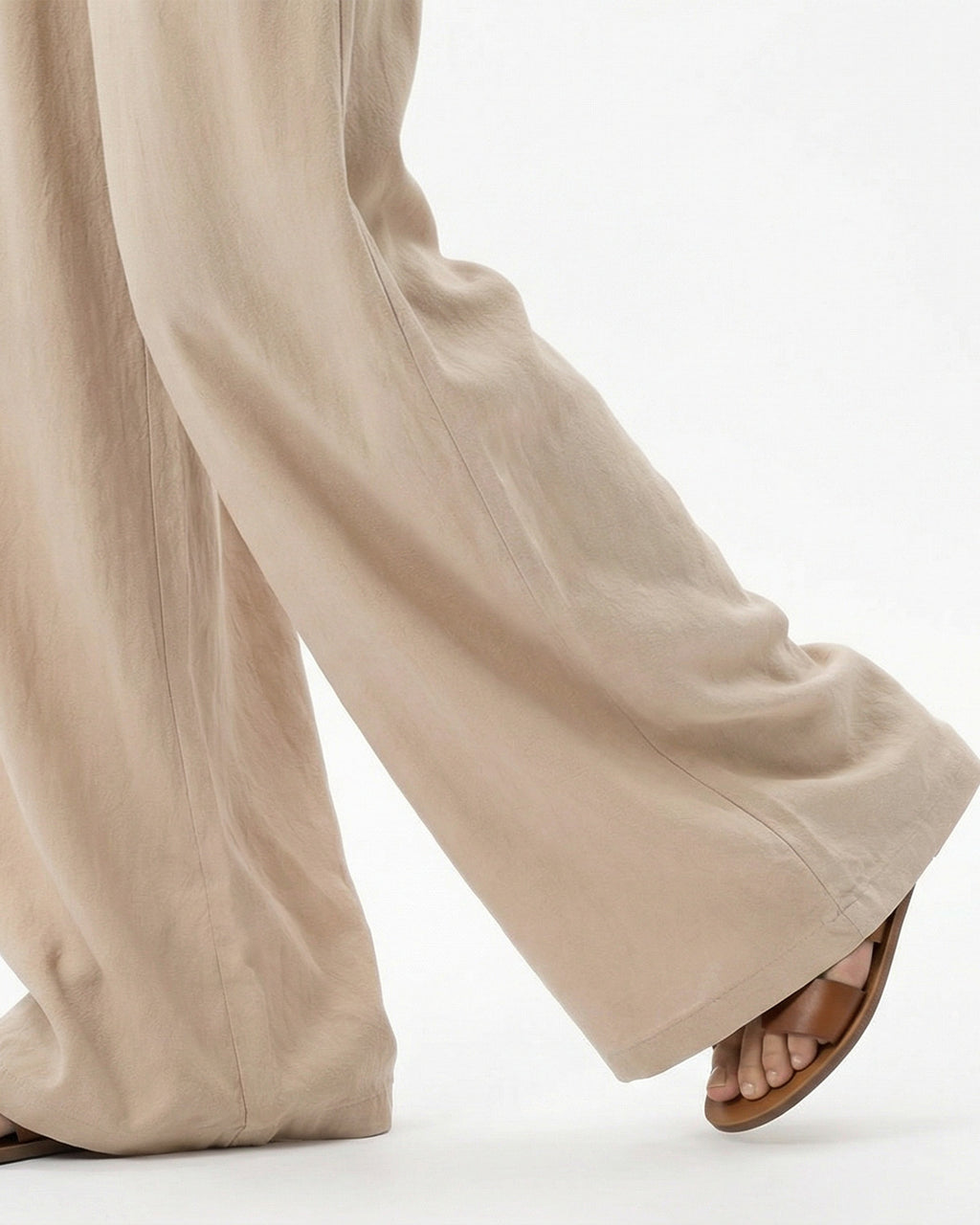 Tall Women's Cotton Smocked Waist Wide Leg Pants