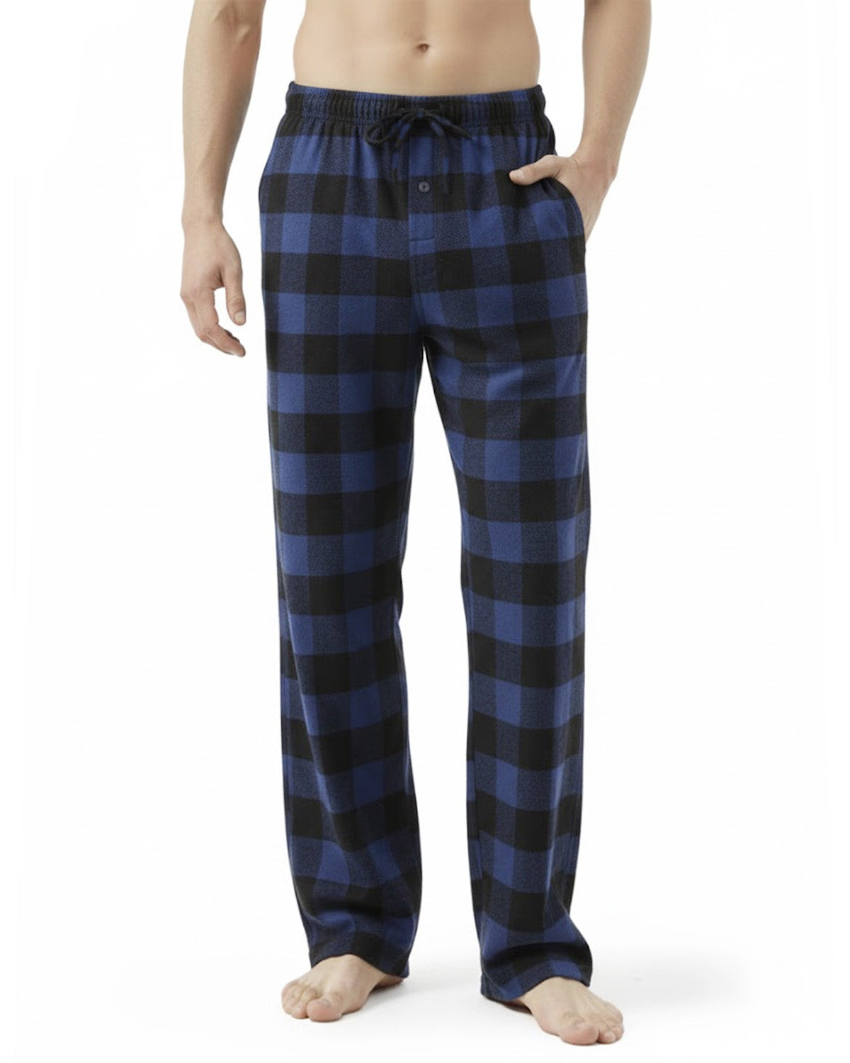 Tall Men's Pajama Pants with Pockets & Button Fly