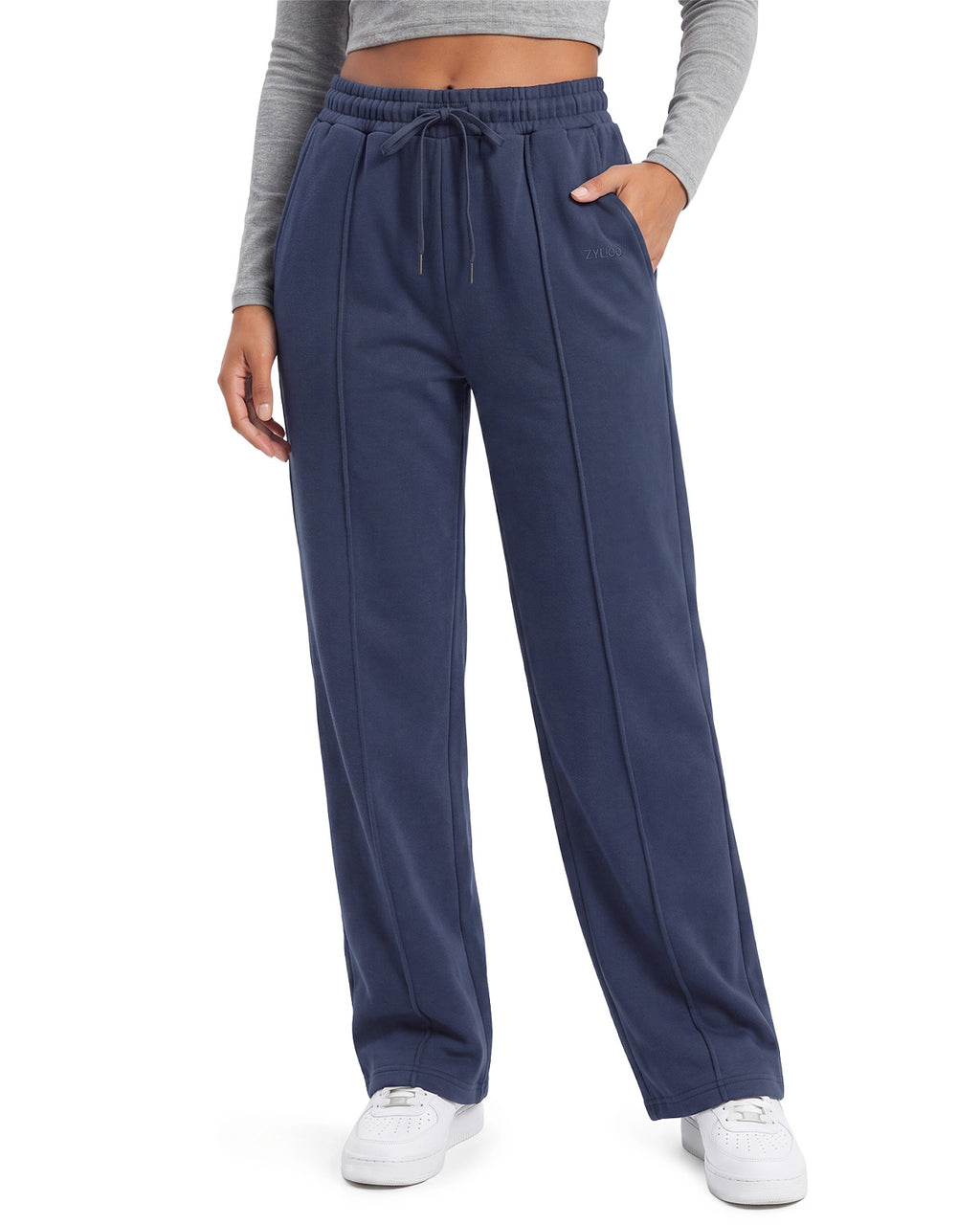 Tall Women's Wide Leg Sweatpants with Front Seam