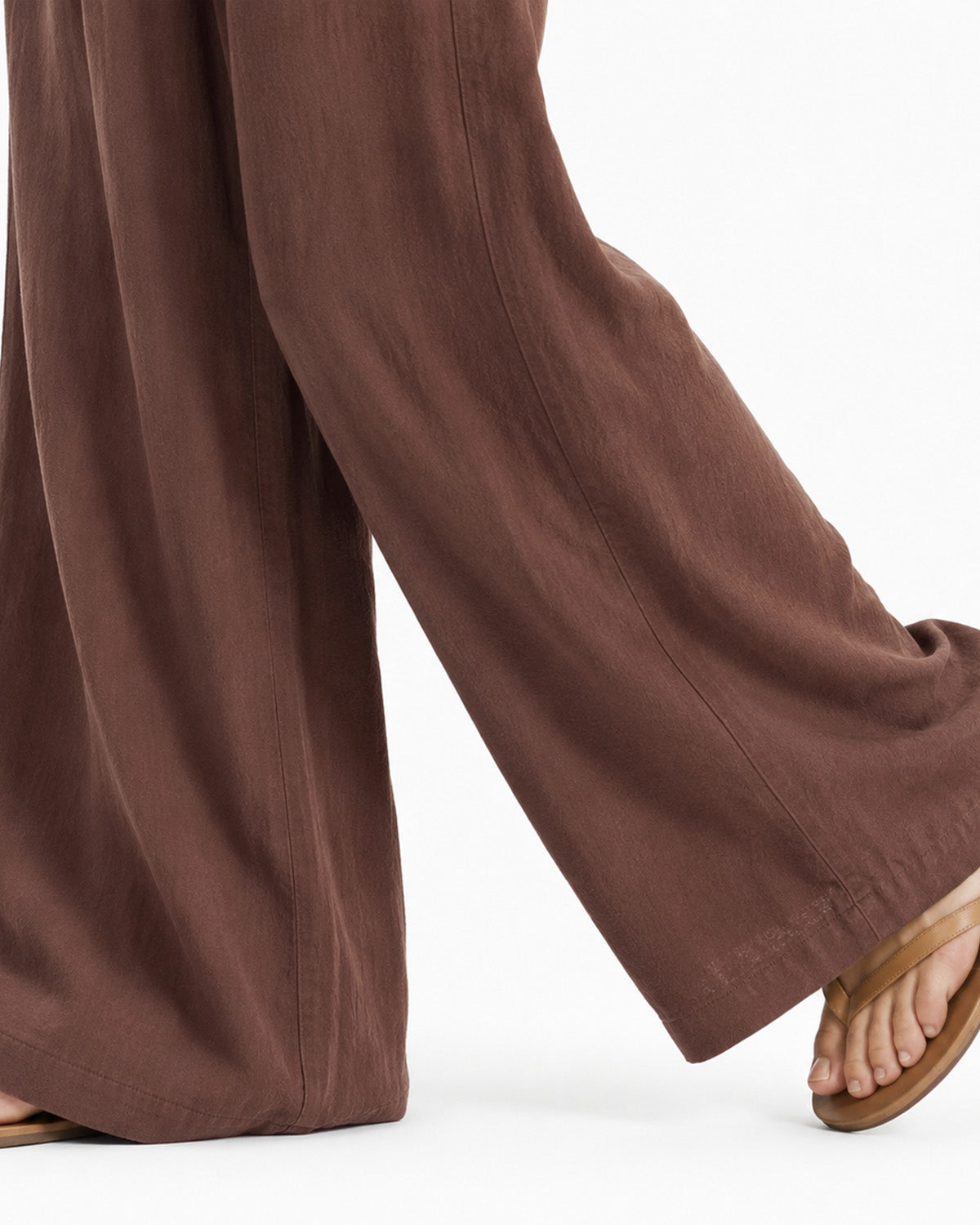 Tall Women's Cotton Smocked Waist Wide Leg Pants