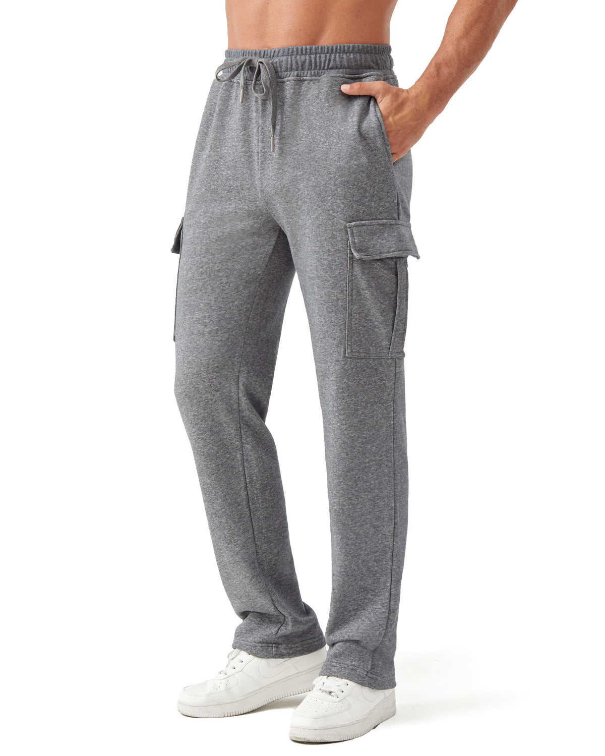 Tall Men's Cargo Sweatpants 33"/35" Inseam Straight Leg with Pockets