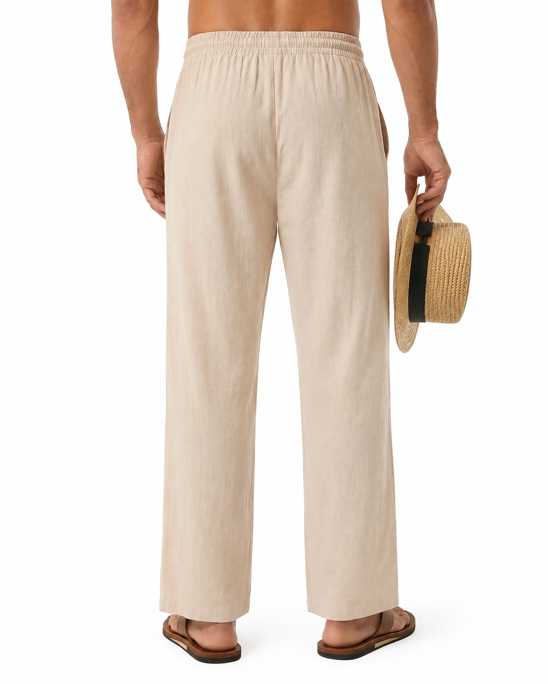 Tall Men's Linen Pants Straight Leg Relaxed Fit
