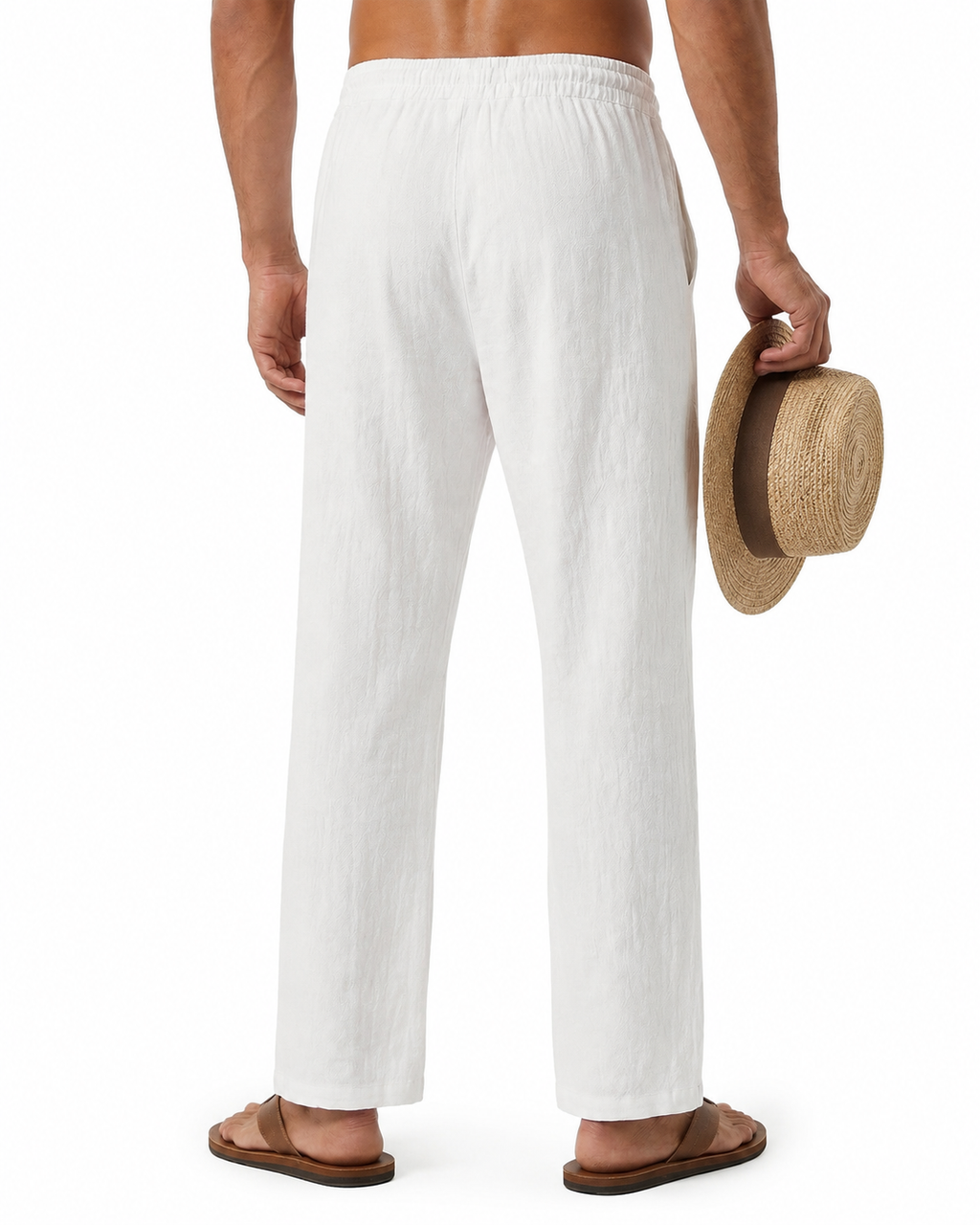 Tall Men's Linen Pants Straight Leg Relaxed Fit