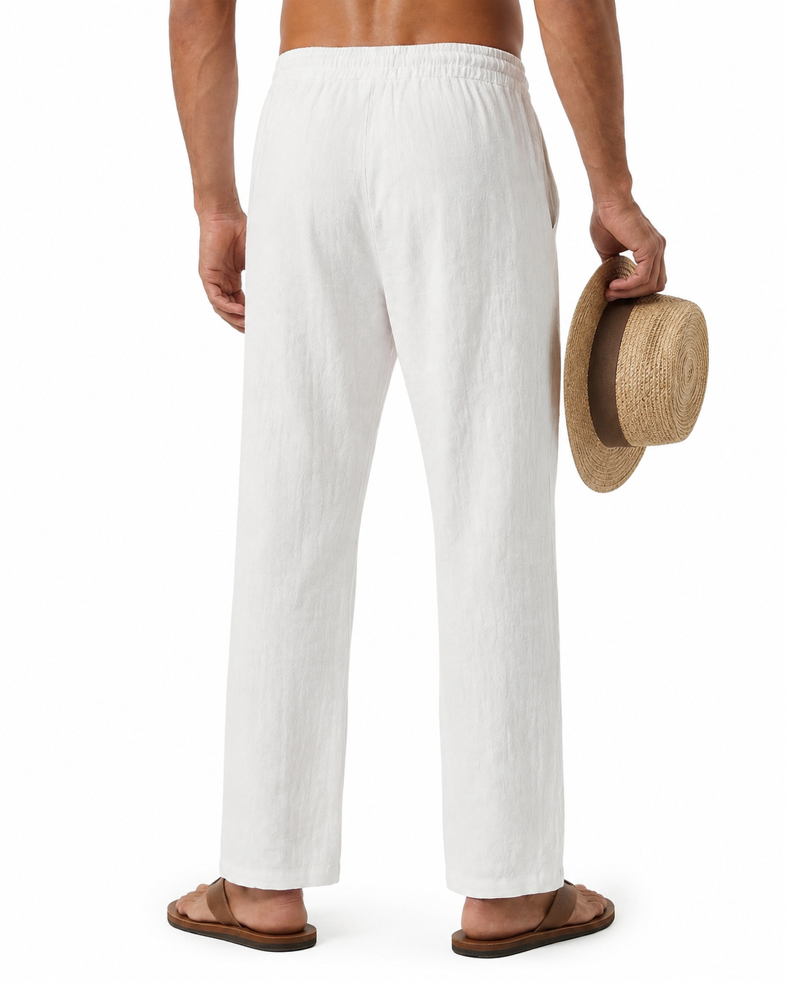 Tall Men's Linen Pants Straight Leg Relaxed Fit