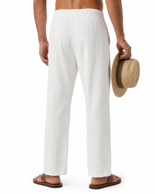 Tall Men's Linen Pants Straight Leg Relaxed Fit