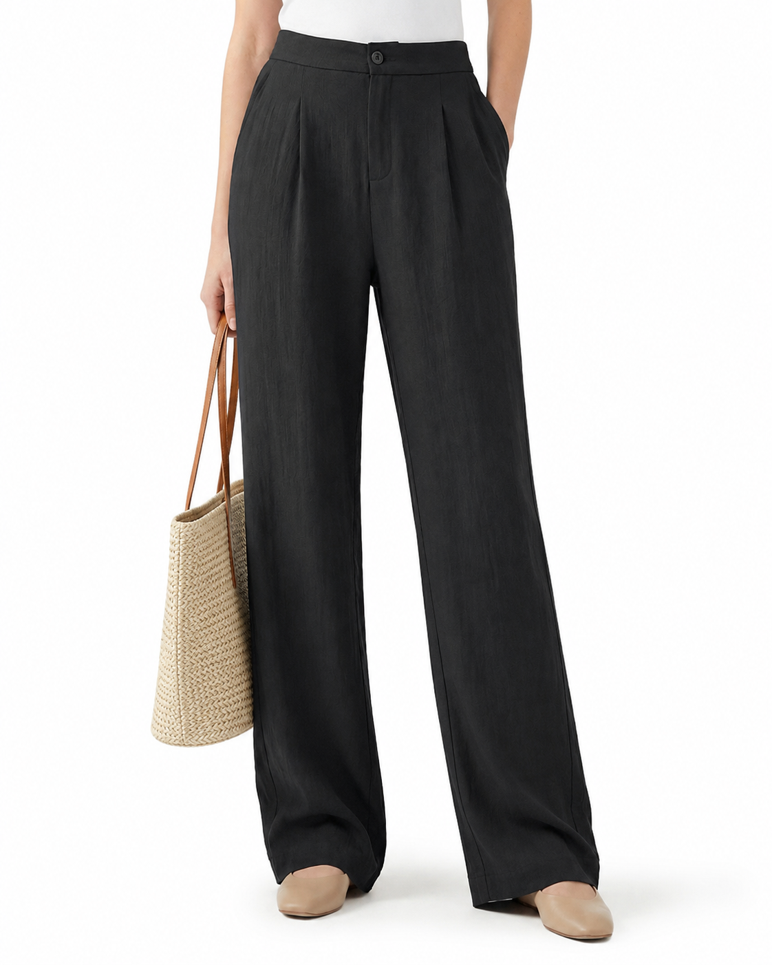 Tall Women's Pleated Wide Leg Dress Pants