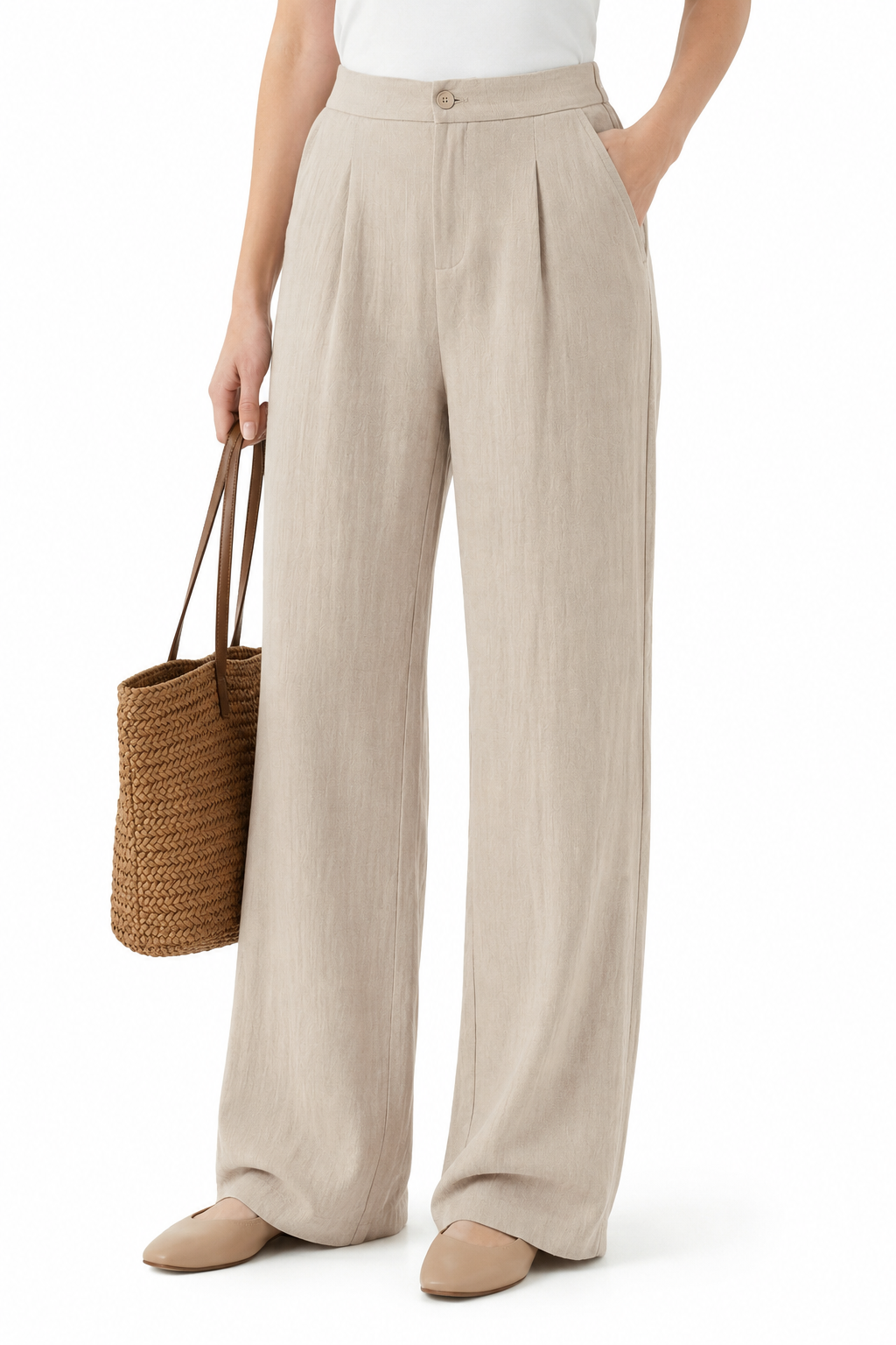 Tall Women's Pleated Wide Leg Dress Pants